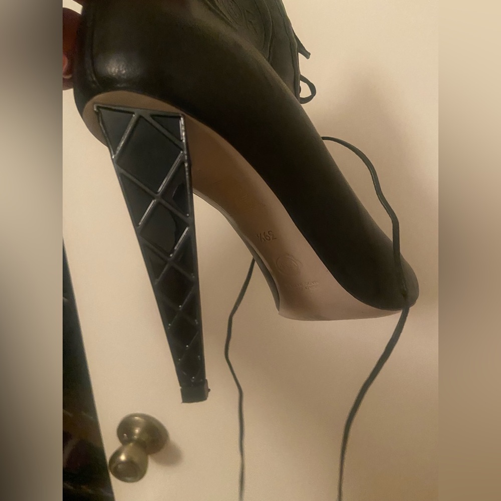 Viktor and Rolf black lace up heels